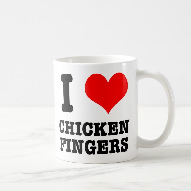 JAG HEART (KÄRLEK) CHICKEN FINGER KAFFEMUGG (Höger)