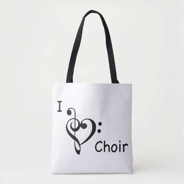 Jag Heart Kärlek Choir Music Tygkasse (Framsida)