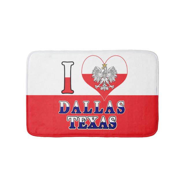 Jag Heart Kärlek Dallas Texas Badrumsmatta (Framsidan)