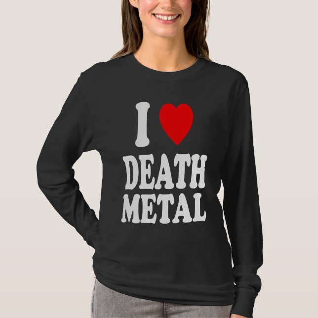 Jag Heart Kärlek Död Metall Music Sten Moshpit Har T Shirt (Framsida)