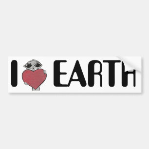 Jag Heart Kärlek Earth Alien Bumper Sticker Bildekal