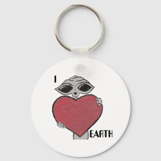 Jag Heart Kärlek Earth Alien Nyckelring