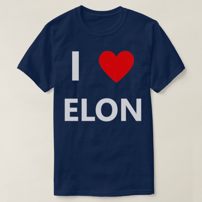 Jag Heart Kärlek Elon Musk Fläkt Space Gift  T Shirt (Design framsida)