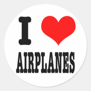 JAG HEART (KÄRLEK) FLYGPLAN RUNT KLISTERMÄRKE