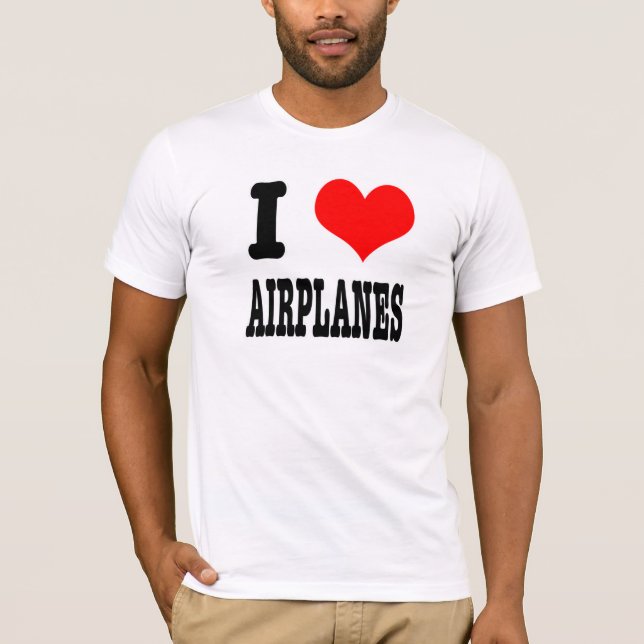 JAG HEART (KÄRLEK) FLYGPLAN T-SHIRT (Framsida)