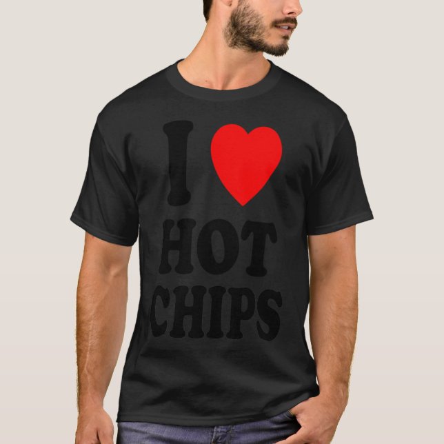 Jag Heart Kärlek Hett Chip Favorite Snack Potato M T Shirt (Framsida)