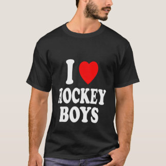 Jag Heart Kärlek Hockey Boys Skating Ice Attraktio T Shirt