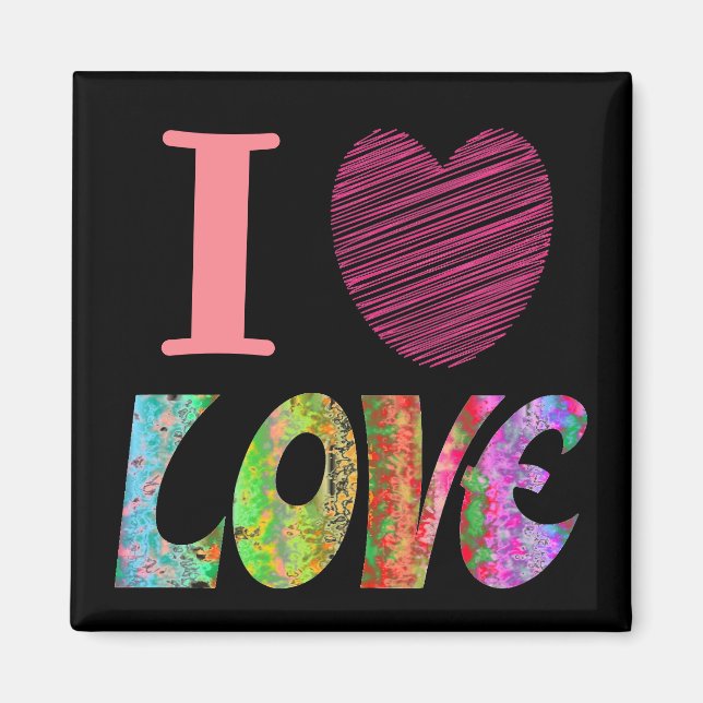 Jag Heart Kärlek Magnet (Framsidan)