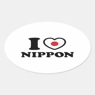 JAG HEART [KÄRLEK] NIPPON OVALT KLISTERMÄRKE