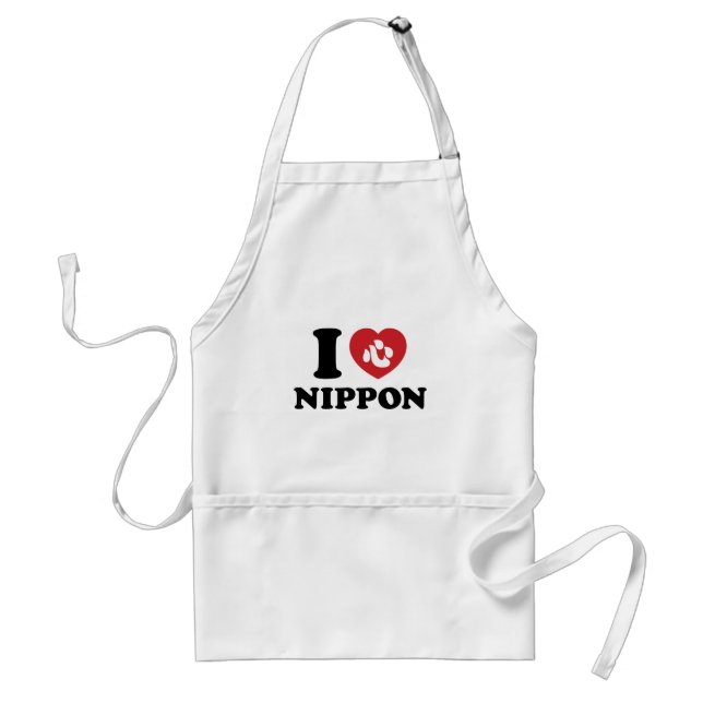 JAG HEART [KÄRLEK] NIPPON VUXEN APRON FÖRKLÄDE (Framsidan)