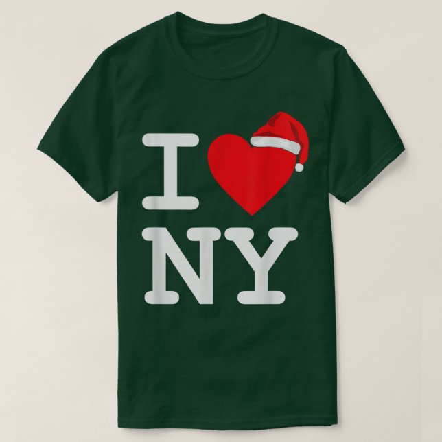 Jag Heart Kärlek NY New York City NYC Santa Hat Kr T Shirt (Design framsida)