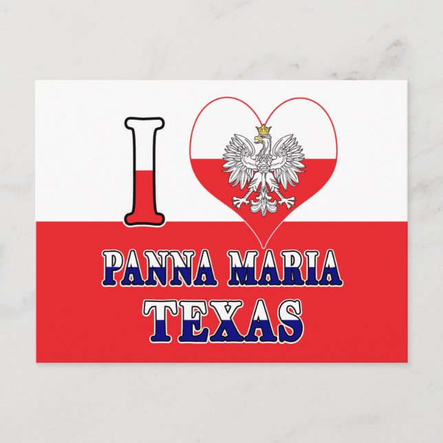 Jag Heart Kärlek Panna Maria Texas Vykort (Framsida)