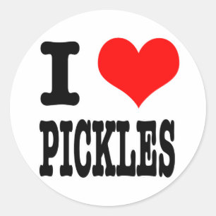 JAG HEART (KÄRLEK) PICKLES RUNT KLISTERMÄRKE