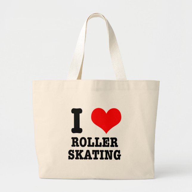JAG HEART (KÄRLEK) ROLLER SKATING JUMBO TYGKASSE (Framsidan)