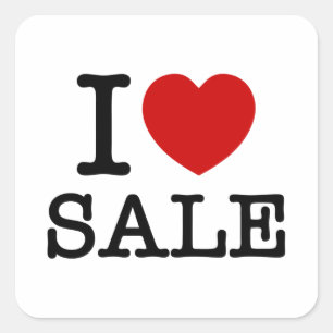 JAG HEART [KÄRLEK] SALE FYRKANTIGT KLISTERMÄRKE