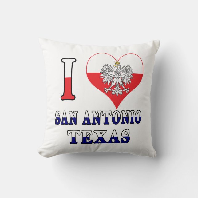 Jag Heart Kärlek San Antonio Texas Kudde (Framsida)