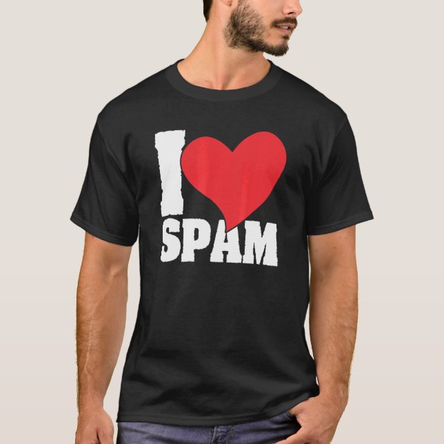 Jag Heart Kärlek Spam, konserverad kokt Gris Food  T Shirt (Framsida)