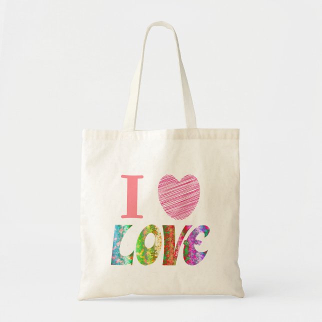Jag Heart Kärlek Tote Bag Tygkasse (Framsidan)