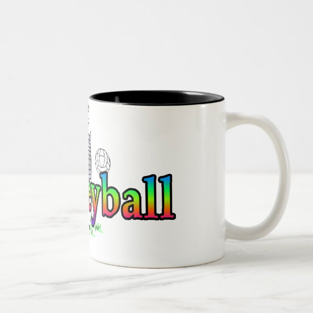 Jag Heart Kärlek Volleyball Två-Tonad Mugg (Höger)
