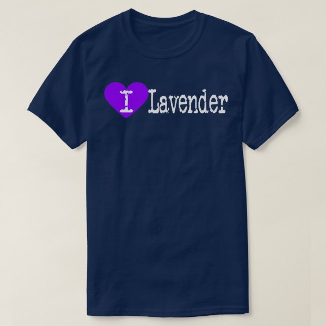 Jag Heart Lavender Kärlek Lavender Lavandula T Shirt (Design framsida)