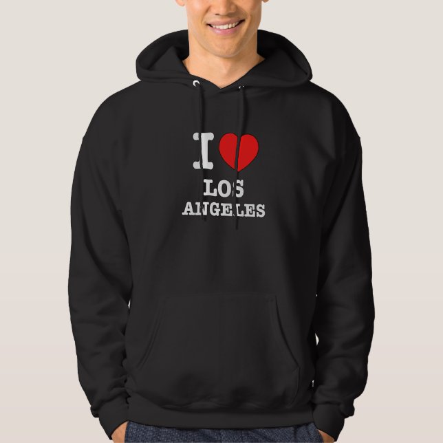 Jag Heart Los Angeles Ca Kärlek Hoodie (Framsida)