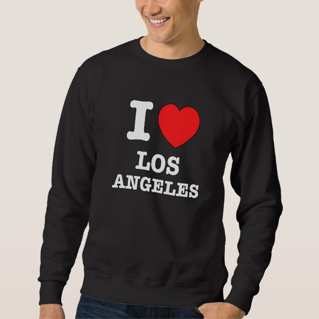 Jag Heart Los Angeles Ca Kärlek Lång Ärmad Tröja (Framsida)