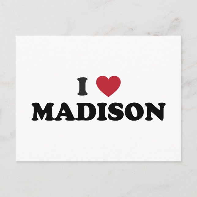 Jag Heart Madison Wisconsin Vykort (Framsida)