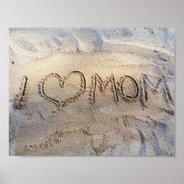 Jag Heart Mamma, Kärlek ord på solsandstranden Som Poster