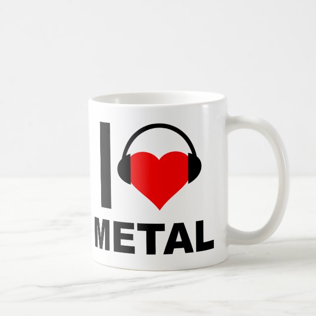 Jag Heart Metall Funny Mug Kaffemugg (Höger)