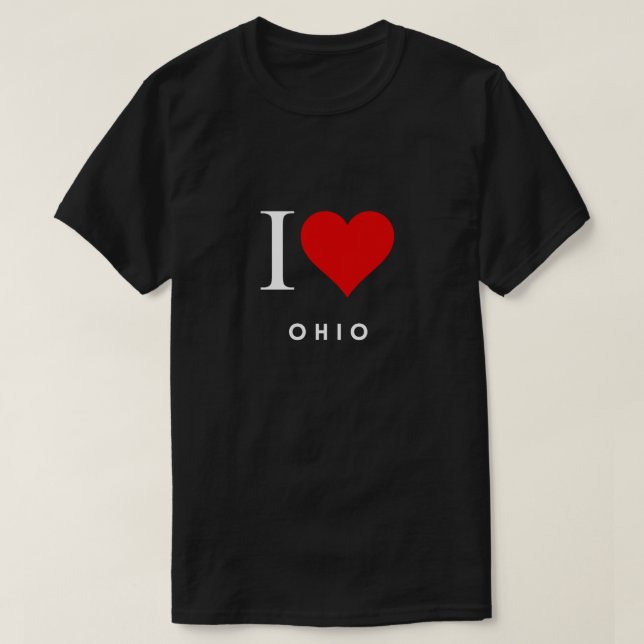 Jag Heart Ohio blk Manar T Shirt (Design framsida)