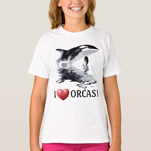 JAG HEART ORCAS Kids Ringer Shirt T Shirt (Framsida)