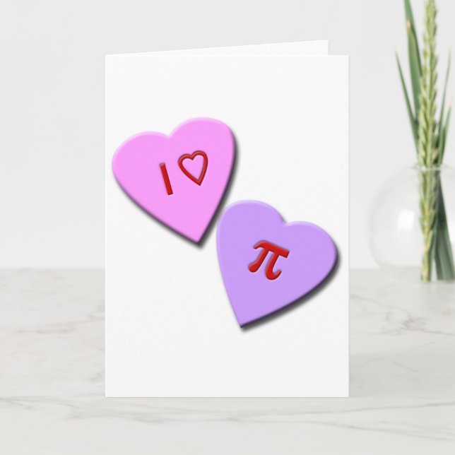 Jag Heart Pi Candy Hearts Helgkort (Framsida)