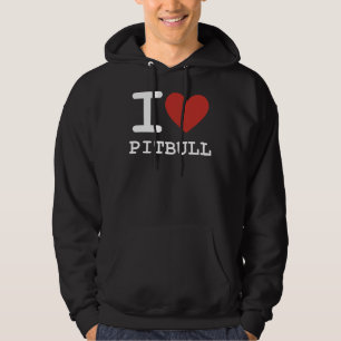 Jag Heart Pitbull i Kärlek Pitbull Passande Hoodie