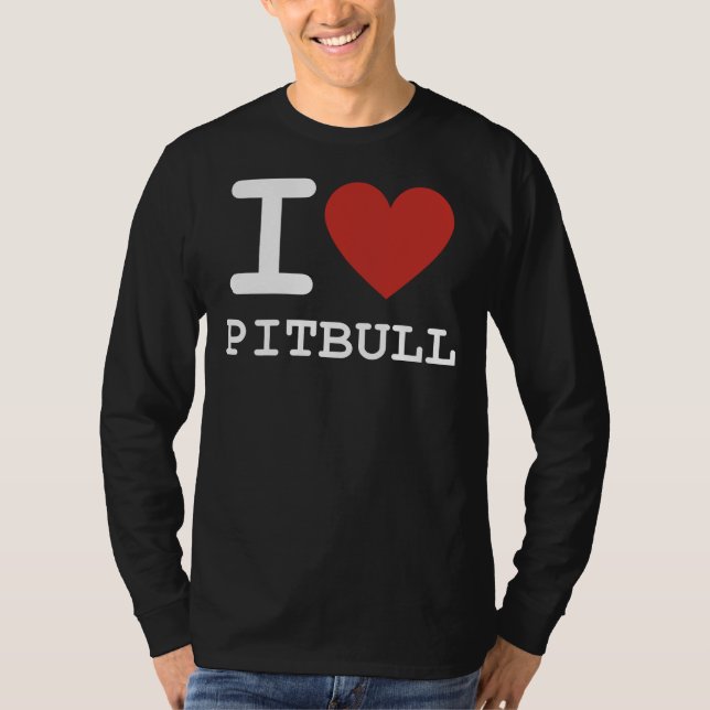 Jag Heart Pitbull i Kärlek Pitbull Passande T Shirt (Framsida)