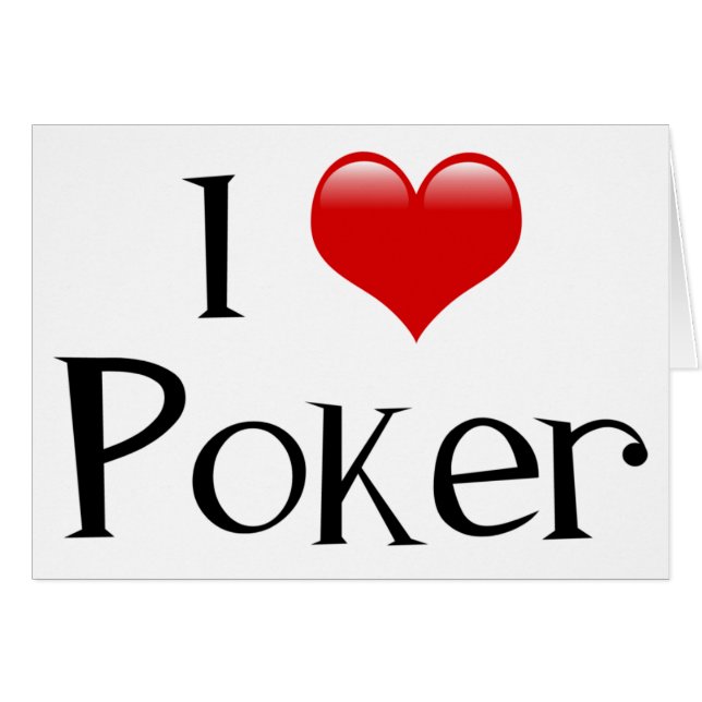 Jag Heart Poker Hälsningskort (Framsidan Horizontal)