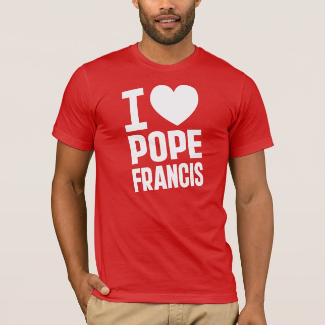 Jag Heart Pope Francis T-shirt (Framsida)