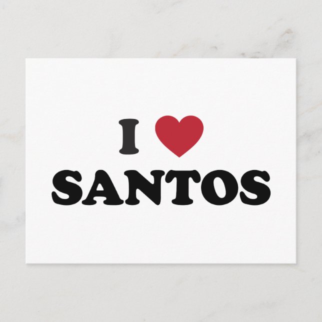 Jag Heart Santos Brasilien Vykort (Framsida)