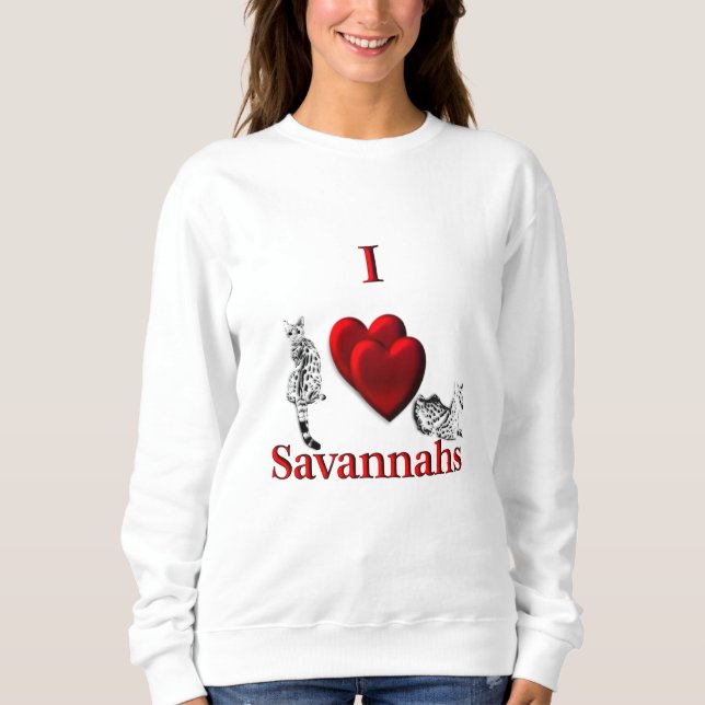 Jag Heart Savannah Cat T Shirt (Framsida)