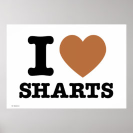 Jag Heart Sharts Funny Poster