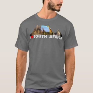 Jag Heart South Afrika Bord Mountain Collage T Shirt