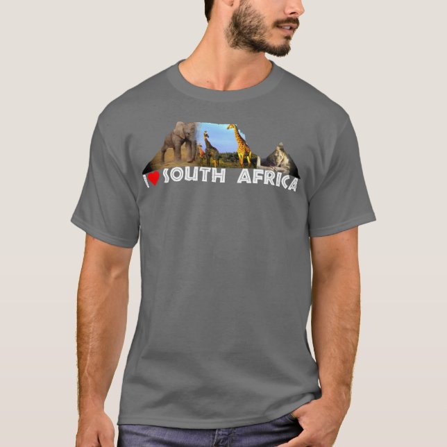 Jag Heart South Afrika Bord Mountain Collage T Shirt (Framsida)