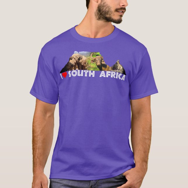 Jag Heart South Afrika Bord Mountain Collage T Shirt (Framsida)