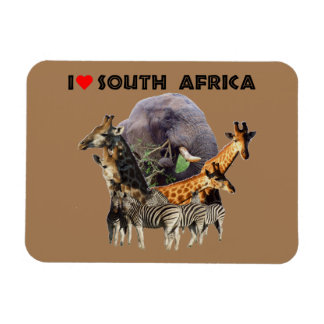 Jag Heart South Afrika Wildlife Collage Magnet