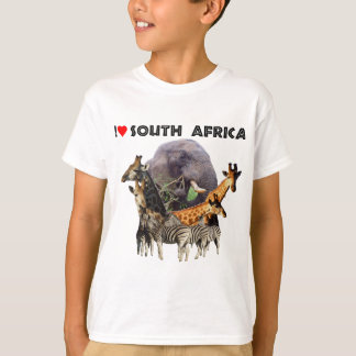 Jag Heart South Afrika Wildlife Collage T Shirt