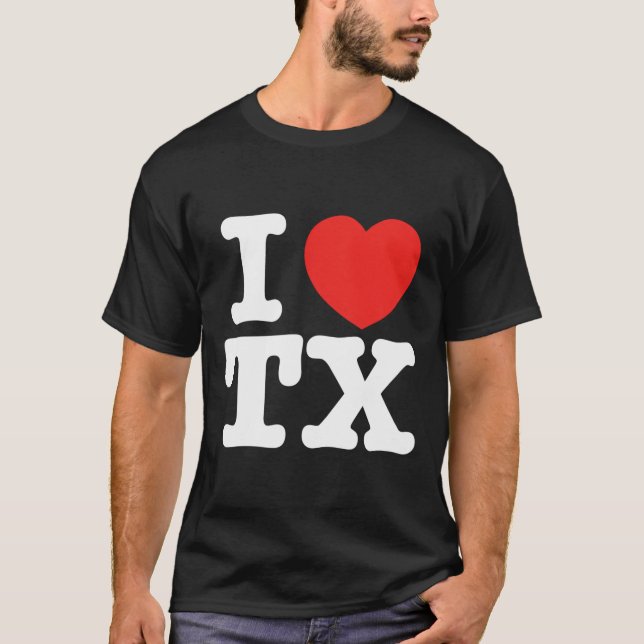 Jag Heart Texas Tx Kärlek T Shirt (Framsida)