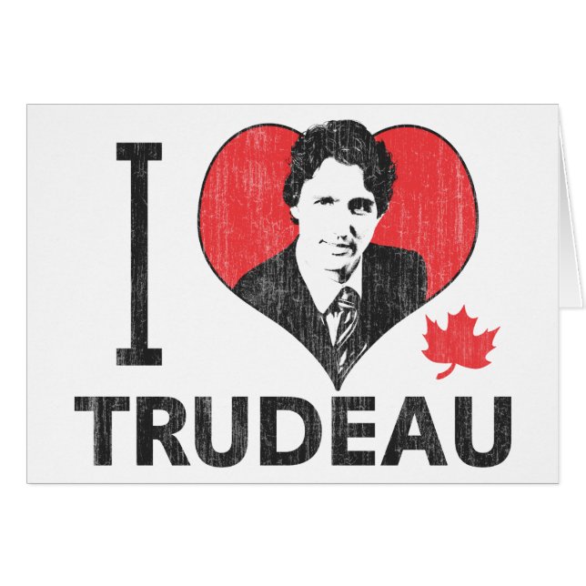 Jag Heart Trudeau Hälsningskort (Framsidan Horizontal)