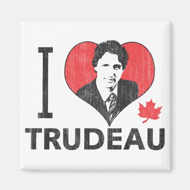 Jag Heart Trudeau Magnet (Framsidan)
