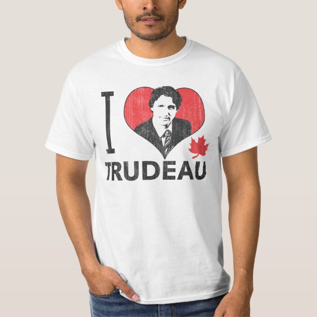 Jag Heart Trudeau T Shirt (Framsida)