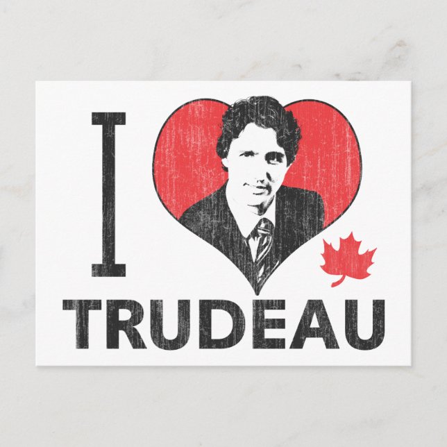 Jag Heart Trudeau Vykort (Framsida)