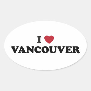 Jag Heart Vancouver Kanada Ovalt Klistermärke